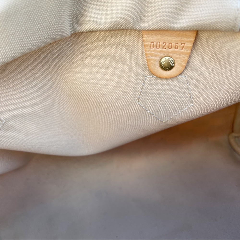 Louis Vuitton White and Brown Checkered Tote - Picture 6 of 15